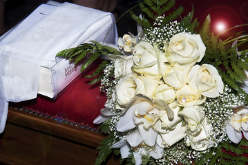 Image showing wedding bouquets and Bible