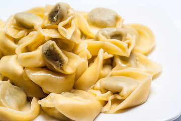 Image showing Italian ravioli  pasta on white plate