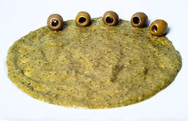 Image showing spicy pate of olives