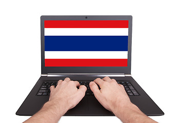 Image showing Hands working on laptop, Thailand