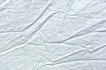 Image showing Tent fabric gray with water drops