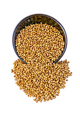 Image showing Buckwheat in brown bowl