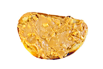 Image showing Sandwich with peanut butter on top