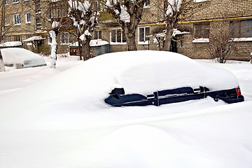 Image showing Car buried in snow