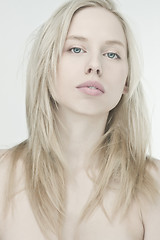 Image showing high key portrait beautiful blond girl