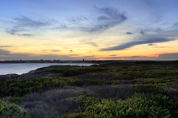 Image showing Last light sundown at Greenhills Beach NSW Australia