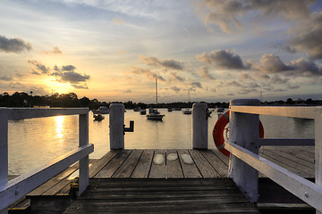 Image showing Afternoon sunset over Iron Cove Australia