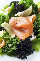 Image showing Salad with salmon