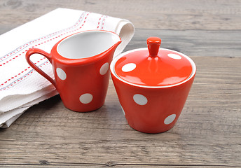 Image showing Milk jug and sugar bowl