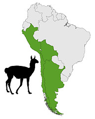 Image showing Guanaco range map