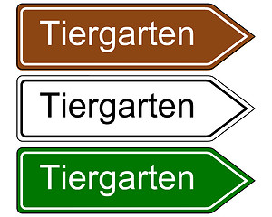 Image showing Direction sign zoo