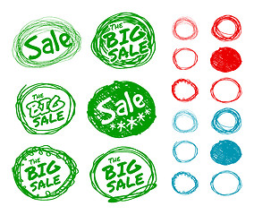 Image showing Hand-drawn forms for sale stickers