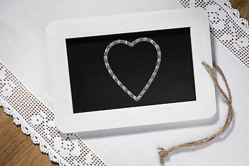 Image showing  heart slate blackboard