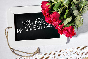 Image showing slate blackboard valentine