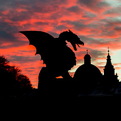 Image showing Dragon bridge, Ljubljana, Slovenia, Europe.