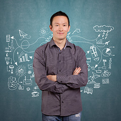 Image showing Asian Man With Folded Hands