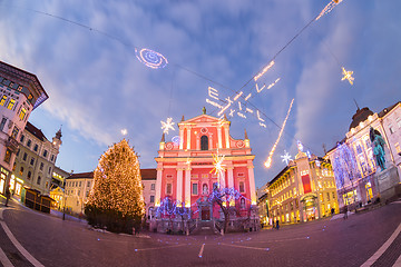 Image showing Preseren's square, Ljubljana, Slovenia, Europe. 