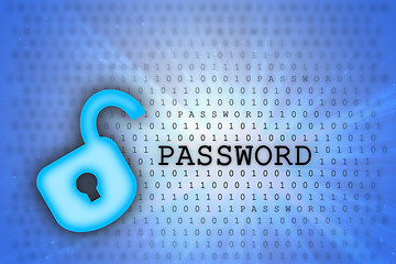 Image showing Abstract background, binary code and lock icon