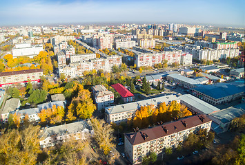 Image showing Tyumen city quarters from helicopter. Russia