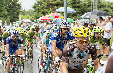 Image showing Inside The Peloton in a Rainy Day