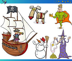 Image showing Cartoon Fantasy Characters Set