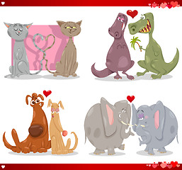 Image showing valentine cartoon illustration love set