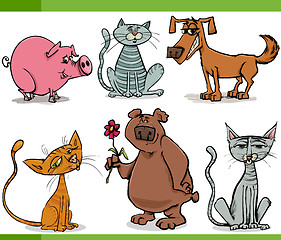 Image showing animals sketch cartoon set illustration