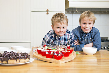 Image showing Brothers in a kitchen