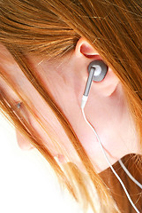 Image showing Girl listen music