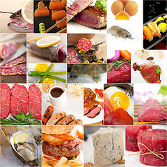 Image showing high protein food collection collage