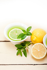 Image showing mint infusion tea tisane with lemon