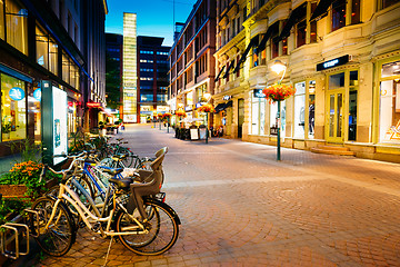 Image showing Night view of Kluuvikatu street in Helsinki