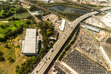 Image showing Aerial view of Queens Borough, New York