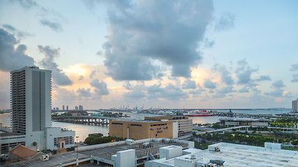 Image showing Aerial view of Miami Downtown