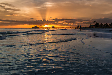 Image showing Sunset on Fort Myers Beach