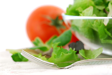 Image showing Baby greens and tomatoes