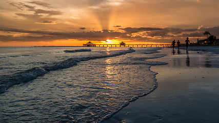 Image showing Sunset on Fort Myers Beach