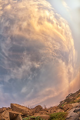 Image showing Spinning clouds in the sky