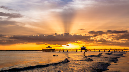 Image showing Sunset on Fort Myers Beach