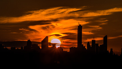 Image showing Sunset in the City