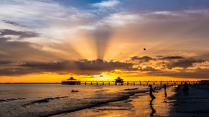 Image showing Sunset on Fort Myers Beach