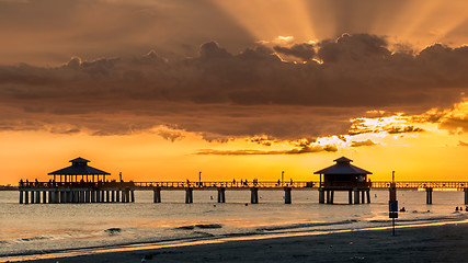 Image showing Sunset on Fort Myers Beach