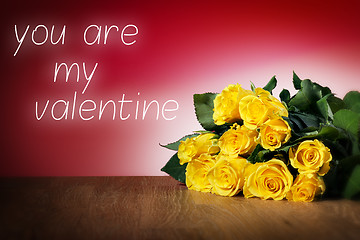 Image showing roses with valentine message