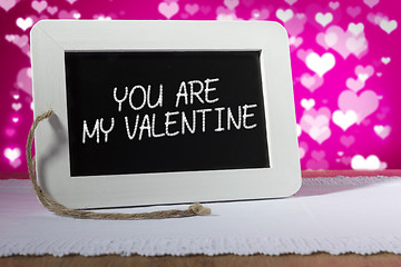 Image showing blackboard valentine pink