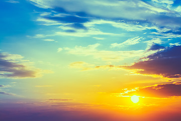 Image showing Sun, Sunset, Sunrise. Natural Background