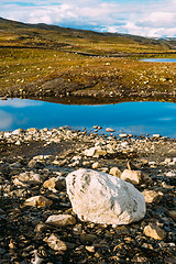 Image showing Norway Nature Landscapes, Mountain Under Sunny Blue Sky