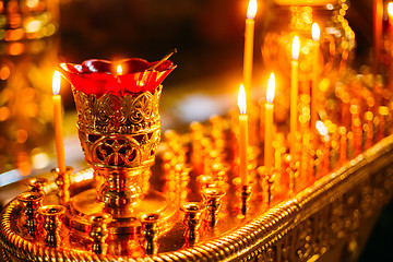 Image showing Interior Of Belarussian Orthodox Church In Easter