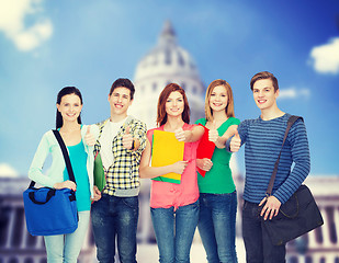 Image showing group of smiling students standing