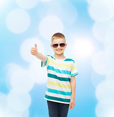 Image showing smiling cute little boy in sunglasses