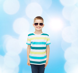 Image showing smiling cute little boy in sunglasses